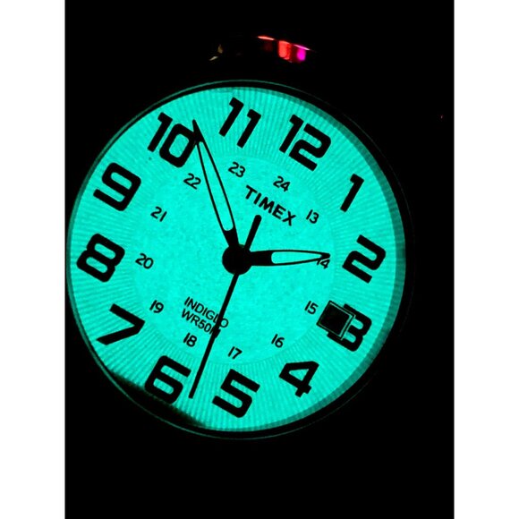 Timex Women's Watch T2N436 Indiglo Quartz Beige Dial Leather Strap 28mm - Picture 7 of 14